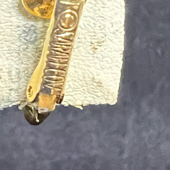 Vintage Sarah Coventry Gold Tone Amethyst Clip On Earrings (3070) - Picture 6 of 6